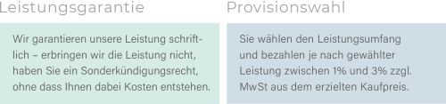 Leistungsgarantie mit Provisionswahl